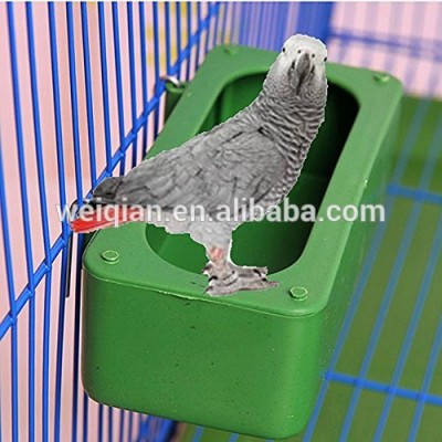 Bird Food Feeding Dish Water Feeder Bowl with Holder Hook For Parrot